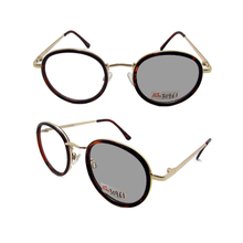 Retro Horn Rim Round Frame Transition Photochromic Glasses
