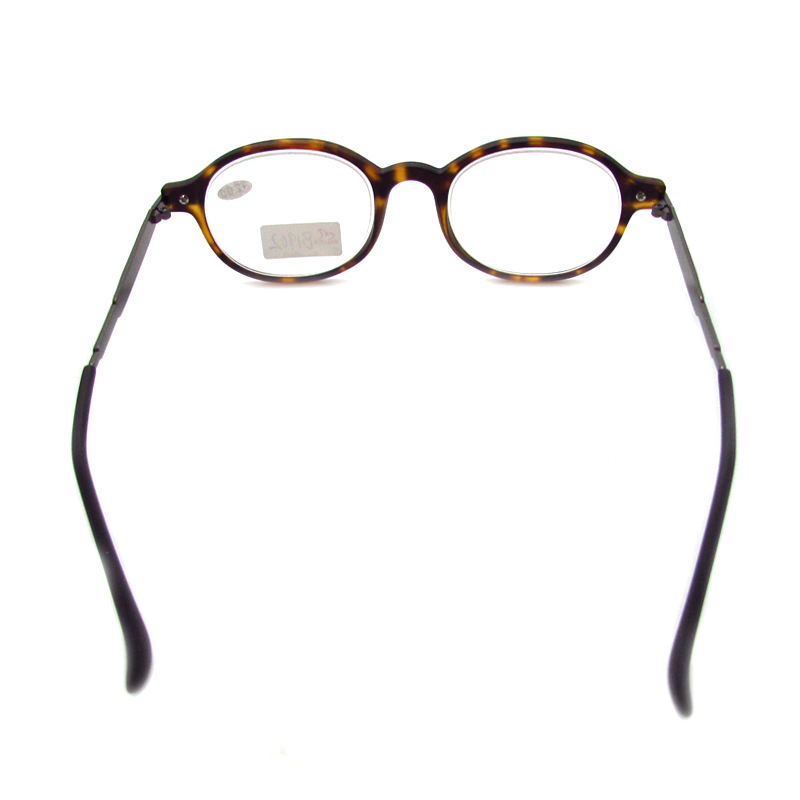 Unisex round eyewear for reading plastic frame with metal temple