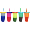 700ml Hot Sale Custom Cold Water Plastic Color Change Mug with Straw 