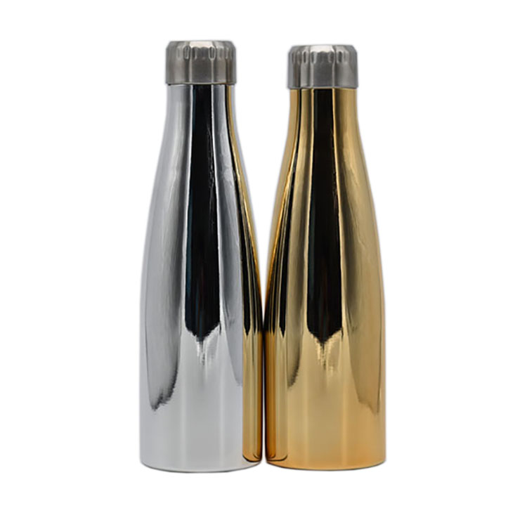 350ml 500ml Electroplate Layer Colored Stainless Steel Drinking Cola Bottle with Lid