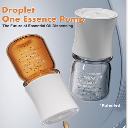 Bomba de bomba de aceite esencial de crema blanca para botella de vidrio