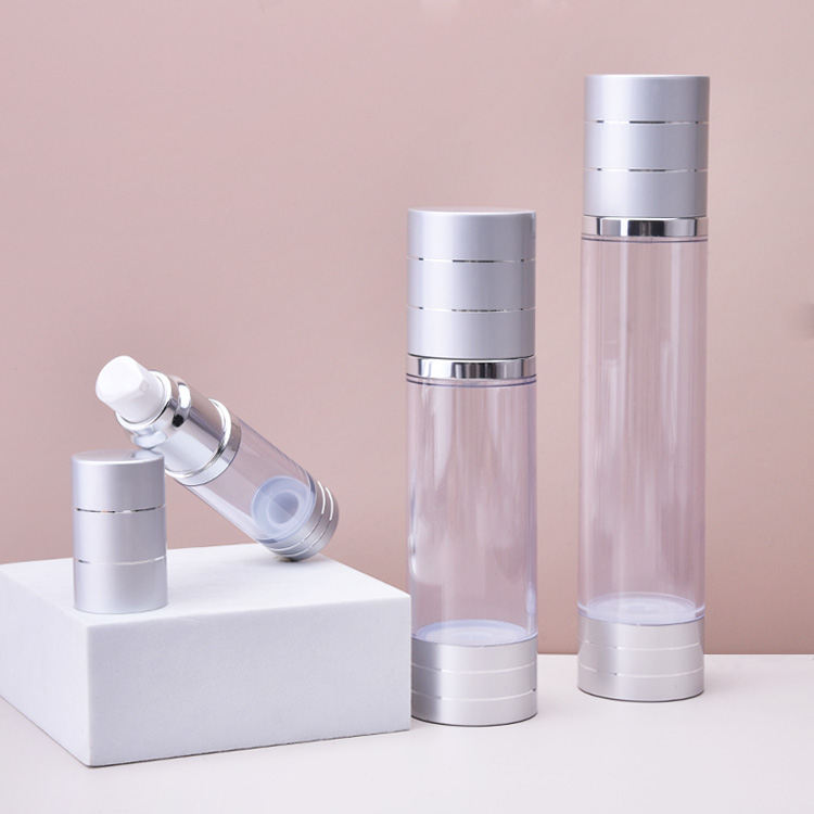 Sliver Aluminium Airless Bottle Skincare Cosmetic Packtic