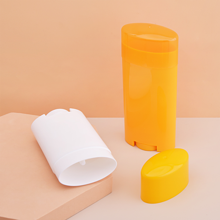 Color personalizado ovalado 28G 71g Muestra de tubo de palo de plástico de plástico gratis