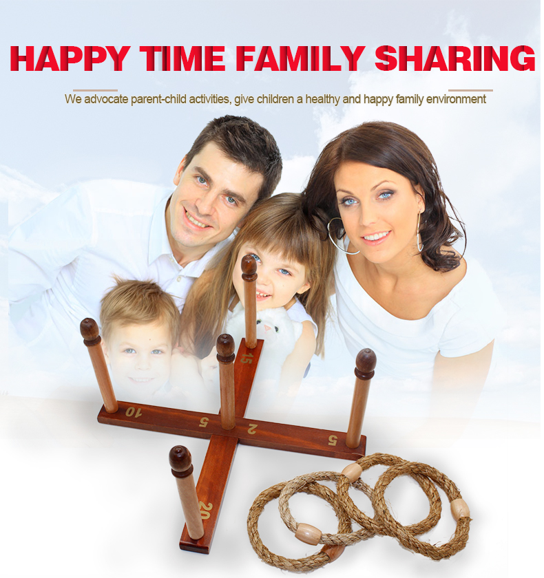 Wooden Ring Toss Games for Kids, Hand Held Fun Outdoor Games for Adults and Family, Carnival Games, Birthday Party Throwing Backyard and Lawn Games