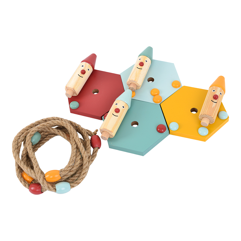 Wooden Ring Toss Game Indoor Outdoor Fun Portable Interactive and Educational Game
