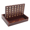 Wooden 4 in a Row Games - Four in a Row Wood Classic Family Fun Toys - Line Up 4 Board Games for Kids 10"*6.5"*1.5"