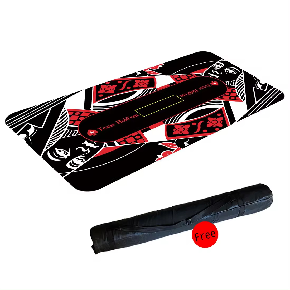 Professional Poker Mat 120 x 60 cm, Texas Hold'em Poker Rugs Deluxe Poker Table Mat。