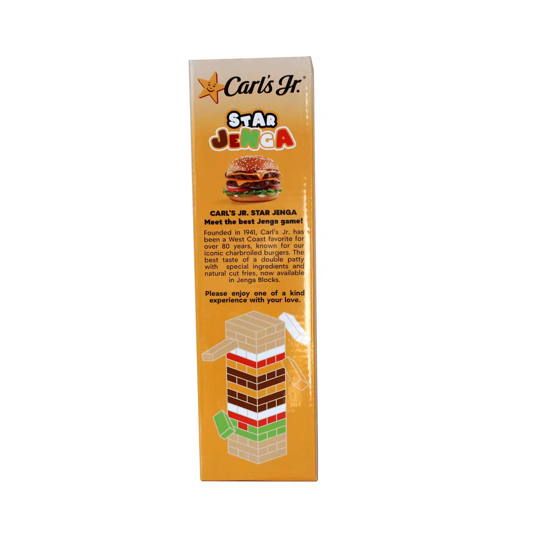 54 Pieces Colorful Wooden Tumble Tower Deluxe Stacking Game Colorful Wooden Tumbling Tower with Color Box Packing