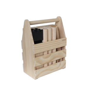 Customizable logo 10" Kubb Game With Wooden Storage Crate Outdoor Throwing Game Wood Set with Black Crown Yard Garden Games..