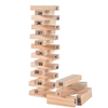  48pcs 54pcs Colorful Wooden Tumbling Tower Game Set Number Print Tumble Tower with Dice and Penalty Cards for Tabletop Fun