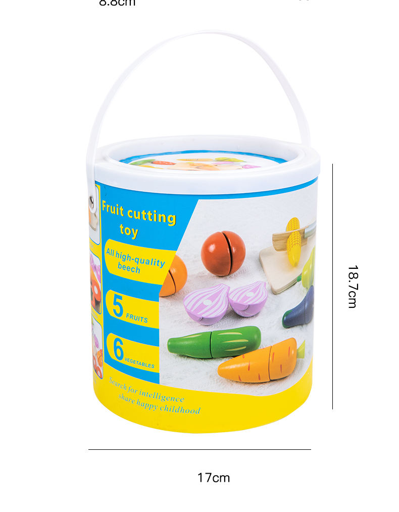 Wooden Fruit Vegetable Food Cutting Toy Kids Kitchen Set Pretend Play Plastic Fruit and Vegetable