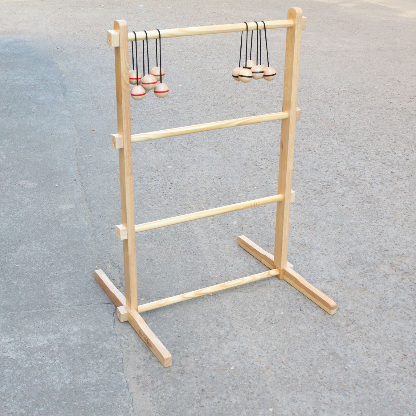 Travel Ladder Toss Outdoor Lawn Game Set with Soft Carrying Case Full Size Backyard Games Yard Games Wooden Ladder Toss Golf Set