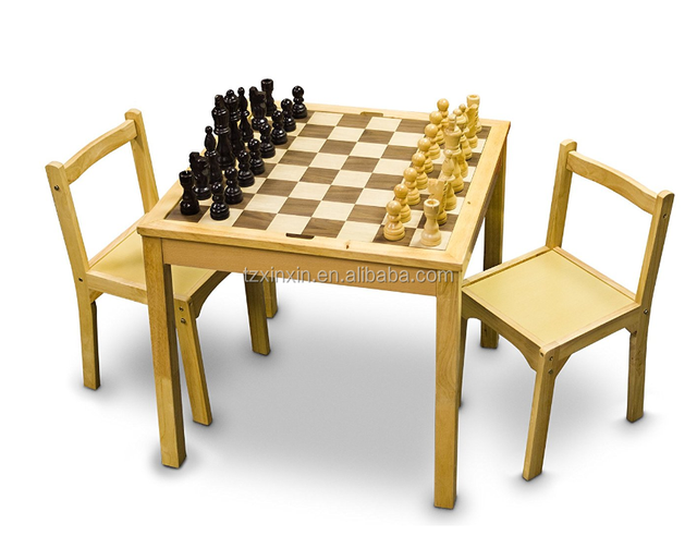 wooden inlaid 3 in 1 chess table ,family game set.