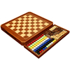 15" Wooden Chess Chinese Checkers Game Set Magnetic Chess Set 2 in 1 Board Games with Storage Drawer.