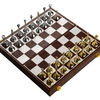 Majestic 12" Magnetic Felted Chess Game Set PU PVC Chess Board Interior Storage Metal Chess Pieces Foldable Chessboard