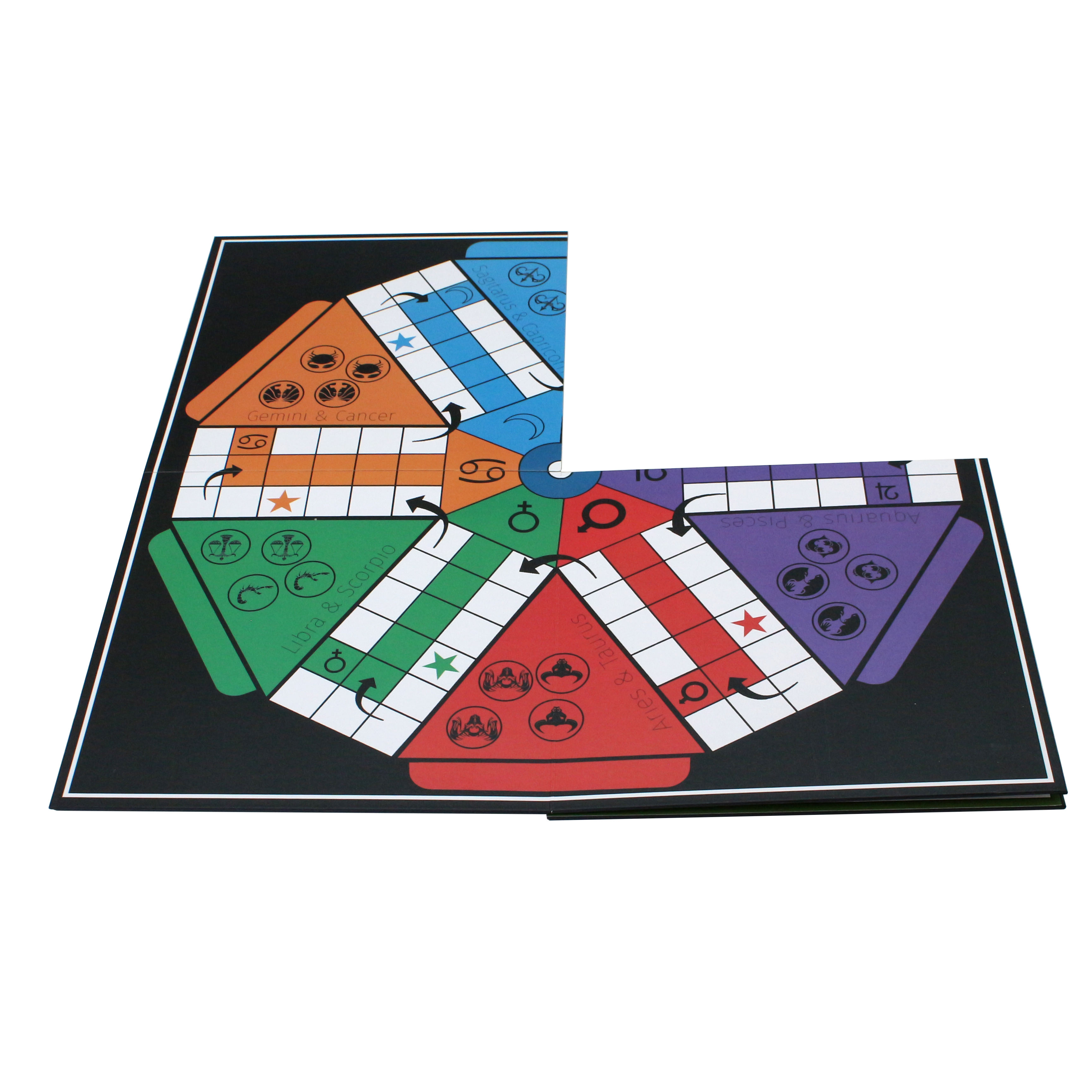  6 player Ludo Snakes and Ladders 2 in 1 Board Game Complete Set with Pegs 2 Dies for Family Game Night and Classroom for All Age
