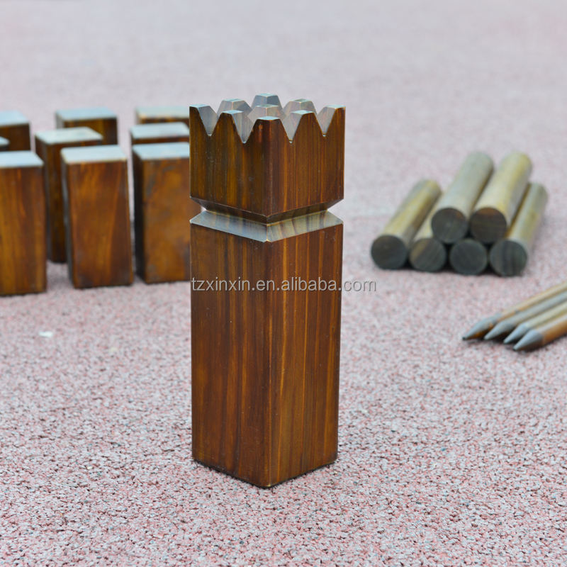 custom color and size Garden classic kubb game games set wooden outdoor kubb game