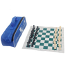 Roll Up PU leather Chess / checker Travel Game Set with wood or plastic chess pieces & carry bag