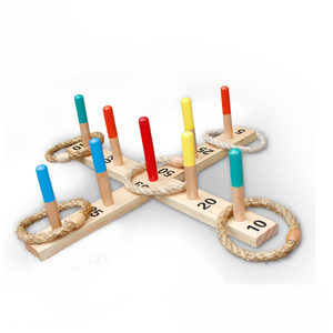 Ring Toss Games Set Family Outdoor Yard Games for Kids and Adults Includes 5 Rope Rings