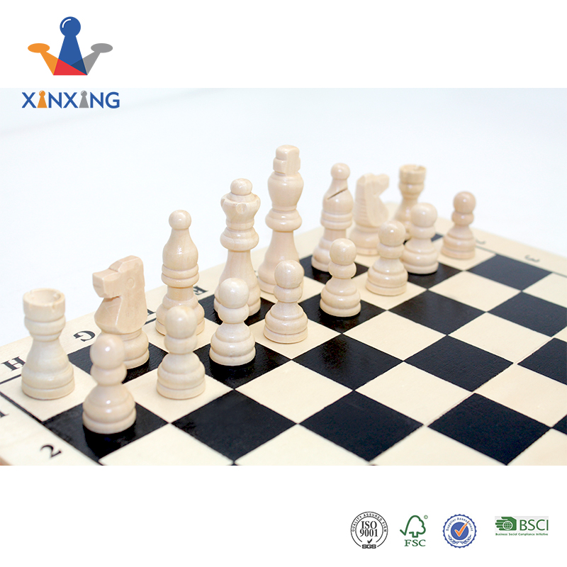 The International Chess Wooden Chess And Checkers Set with Portable Folding
