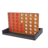 Wood four in a row board game on table for kids
