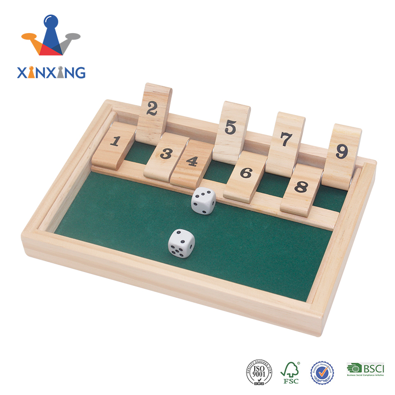 Shut The Box 2 Players Wooden Game Set