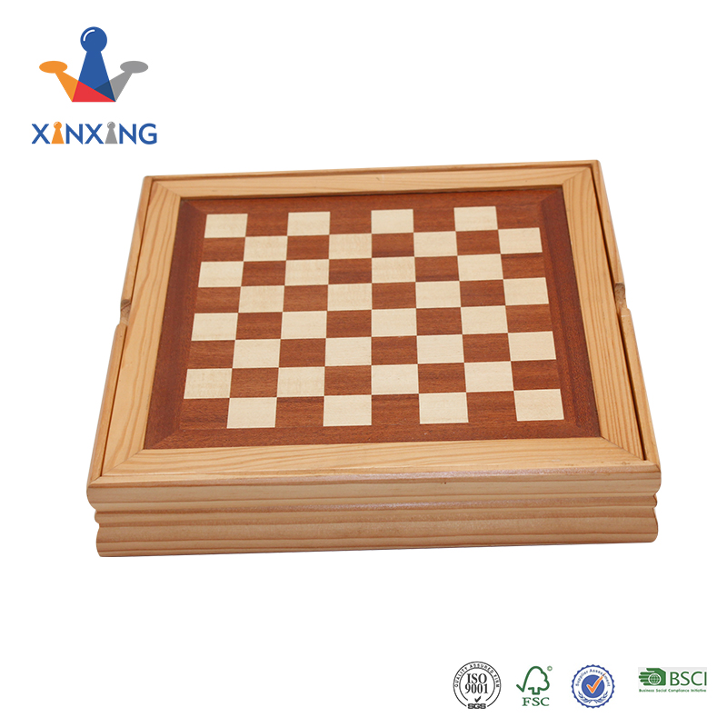 Inlaid Style Magnetized Wood Chess Set with Staunton Wood Chessmen