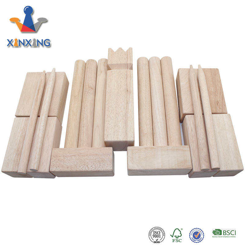 Wooden Kubb Yard LargeThe Viking Wooden Outdoor Lawn Game Set With Carry Bag