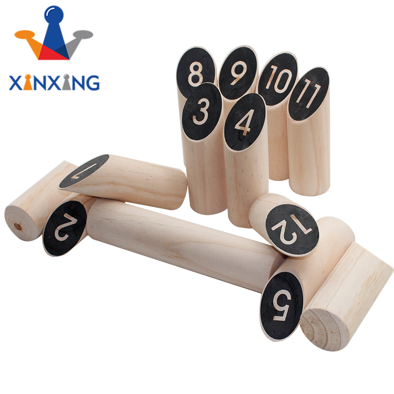 Outdoor Kubb Lawn Skittles Game Viking Games Wooden Number