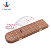 Factory Wholesale Folding Wooden Cribbage Score Board Game 3 Track Layout Classic Cribbage with Poker And Metal Pegs
