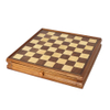 Wooden Chess & Checkers Set with Storage Drawer 15 Inch Classic 2 in 1 Board Games for Kids And Adults Travel Portable Game Sets