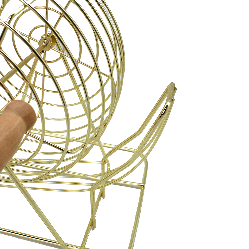 8inches Metal Bingo Cage Set with Gold Color Options And 29cm Height Cage Only