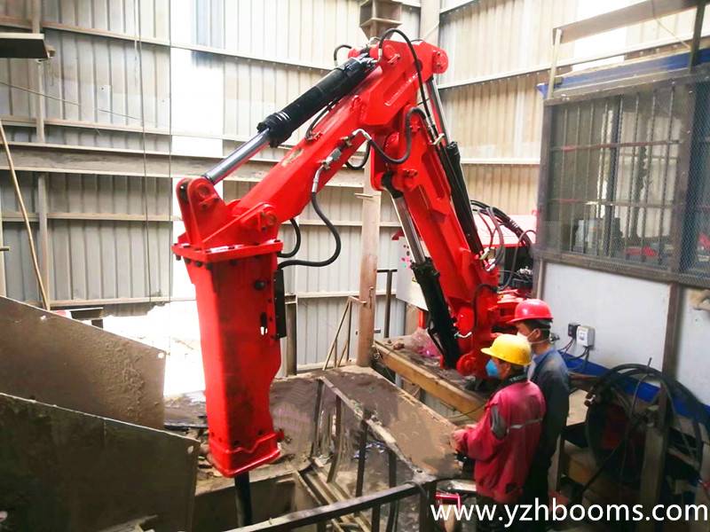 โรงงาน Guangxi Aggregate จัดลำดับใหม่อีกสามชุดของ Pedestal Rockbreaker Boom System-3
