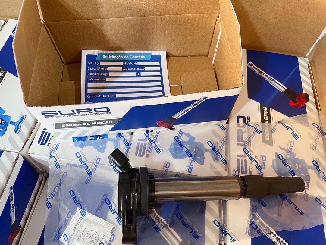 bobina di accensione con foglio di istruzioni in confezione aftermarket marchiata