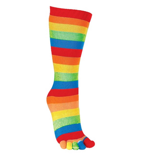 What clothes go well with colorful socks?
