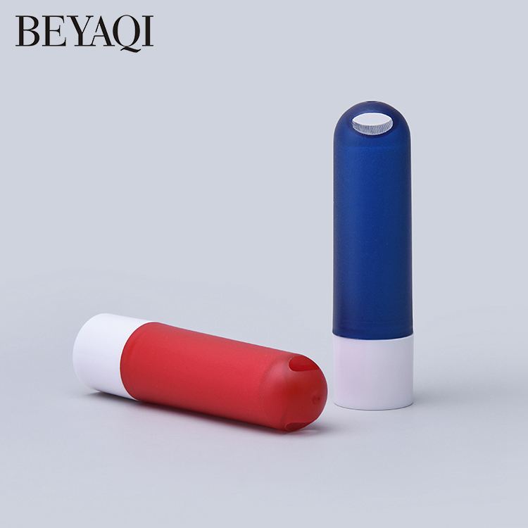 Logotipo Personalizado Lindo Tubo De Brillo Labial Azul Y Rojo Etiqueta Especial 4.8g Mini Contenedor De Lápiz Labial Humectante Vacío