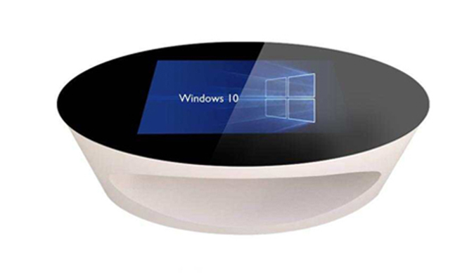 Oval touch screen table