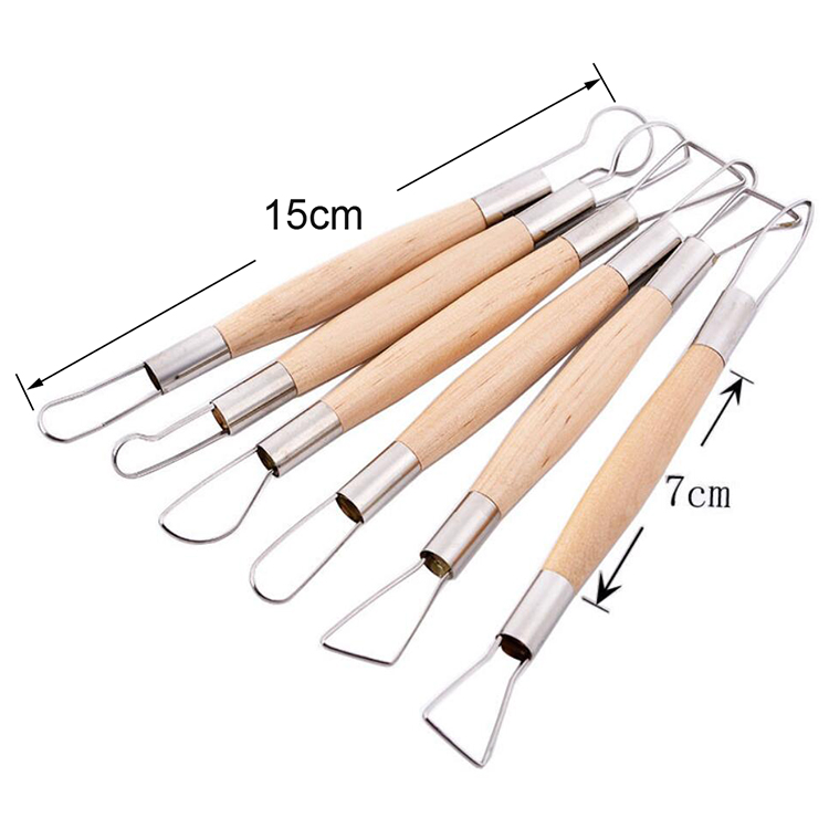 6pcs Double Ended Round Wire End Clay Modeling Tool Kit