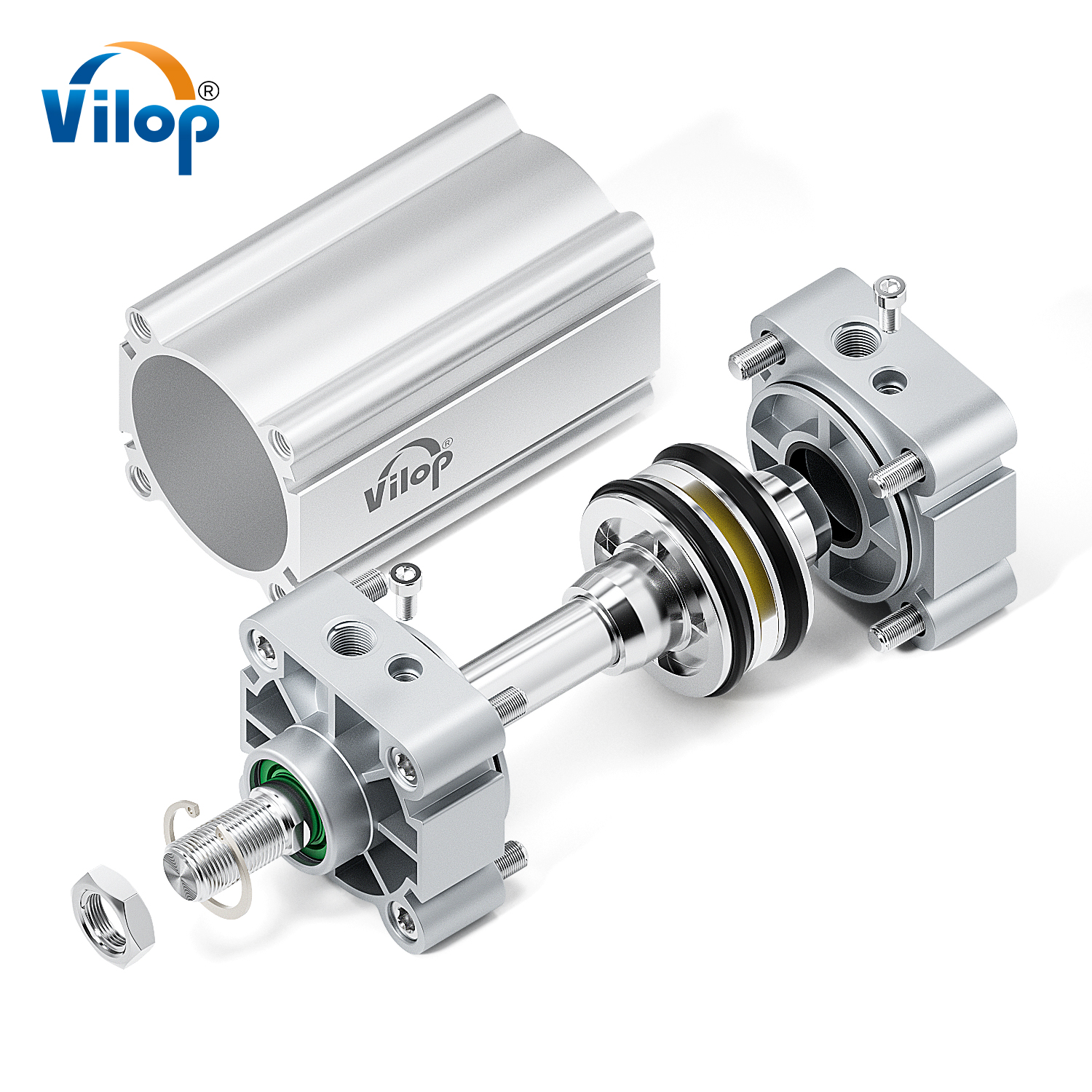 NVSM/NVSMF Series Single Action Pneumatic Parts Air Cylinder Piston Rod and Tie Rod Standard Components for Pneumatic Systems
