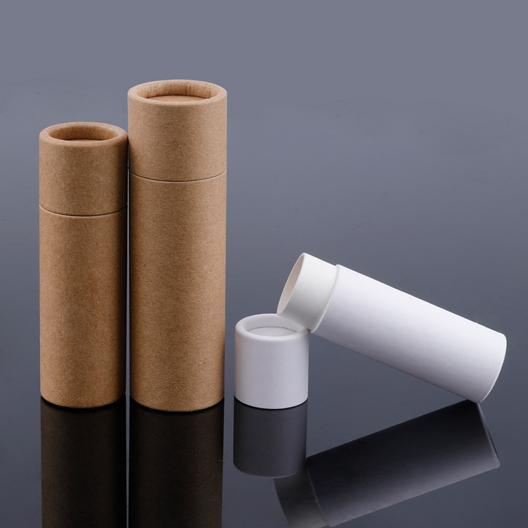 Emballage cosmétique biodégradable écologique de tube de papier de carton de conteneurs, tubes d'emballage de boîtes en carton de déodorant de rouge à lèvres de kraft