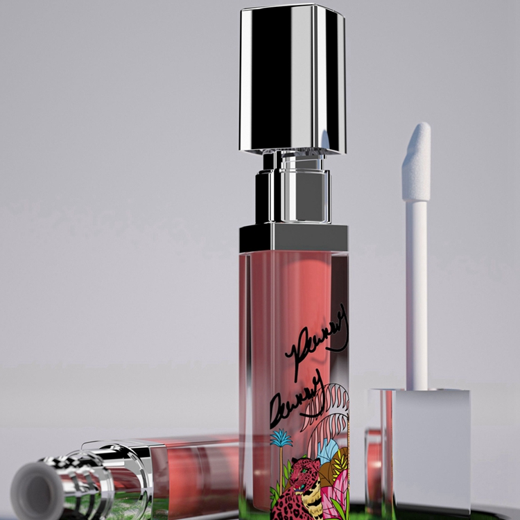 Commerce de gros sous étiquette privée Forme carrée Logo personnalisé Eco Pp Clear Cosmetic Nouveautés Lip Gloss Tube