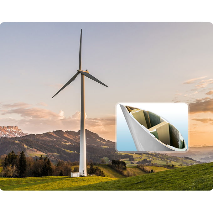 UNION PVC-Schaumkern in der Herstellung von Rotorbl&auml;ttern f&uuml;r Windkraftanlagen | struktureller Schaumstoffkern