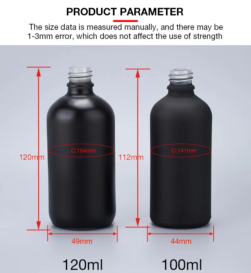 PARAMETER f&uuml;r eine Flasche mit &auml;therischen &Ouml;len aus Braunglas