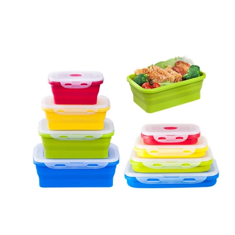 Different Capacity Food Storage Containers Foldable Silicone Lunch Box ...