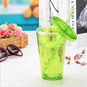 Hot Sell Fashionable Summer Juice Bottle with Straw Water Bottle