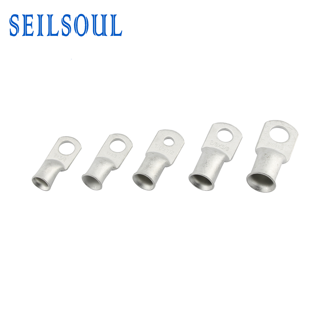 Copper Tube Crimp Terminal Naked Spade Battery Screw Type Terminal Lugs - AWG