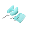 PVC Flight Sleeping Resting Pillow Inflatable Travel Neck Pillow U Shape Neck Pillow with Eye Mask And Earplug