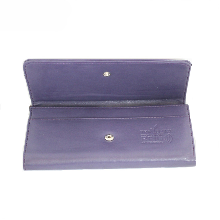 13587B PU Women Long Wallet with Advanced RFID Secure