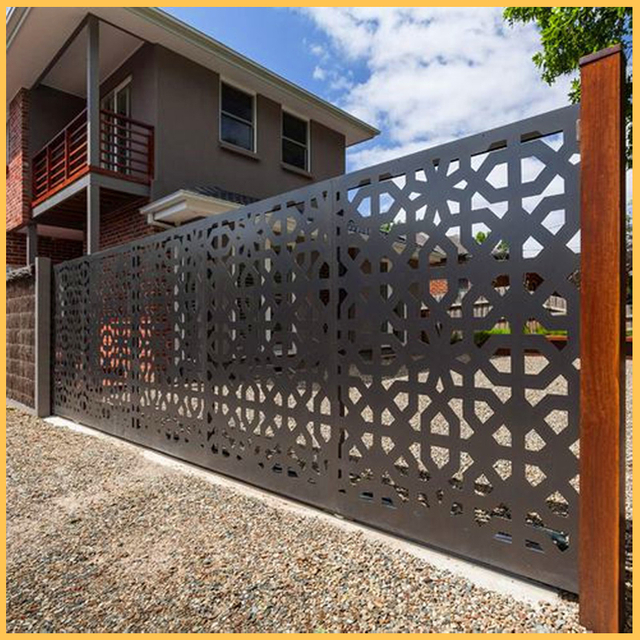 Laser Cut Metal Fence Panel