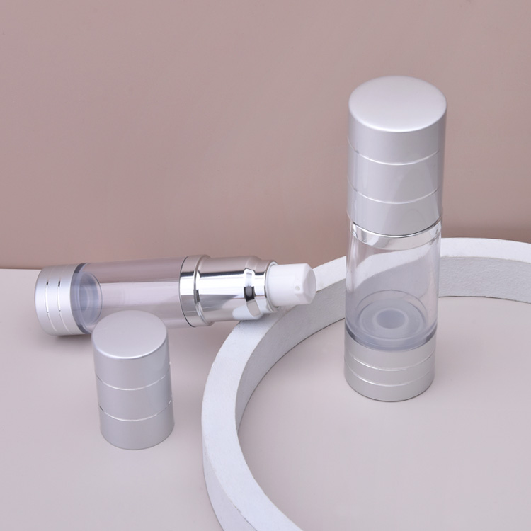 Sliver Aluminium Airless Bottle Skincare Cosmetic Packtic